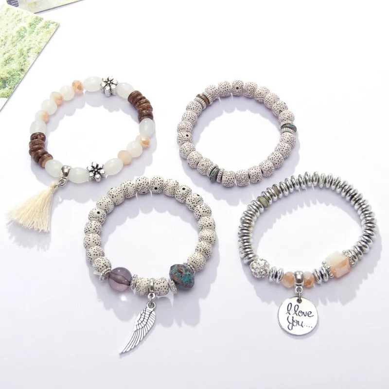 Vintage Wristband Beaded Bracelet for Women Anniversary Jewelry