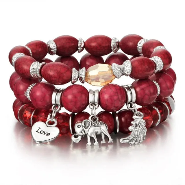 Vintage Wristband Beaded Bracelet for Women Anniversary Jewelry