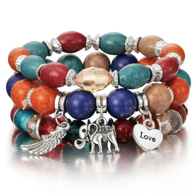 Vintage Wristband Beaded Bracelet for Women Anniversary Jewelry
