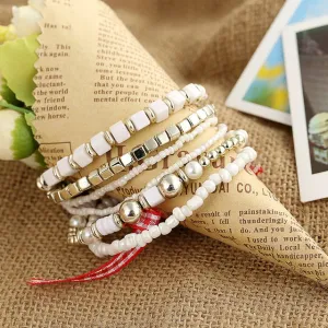 Vintage Wristband Beaded Bracelet for Women Anniversary Jewelry