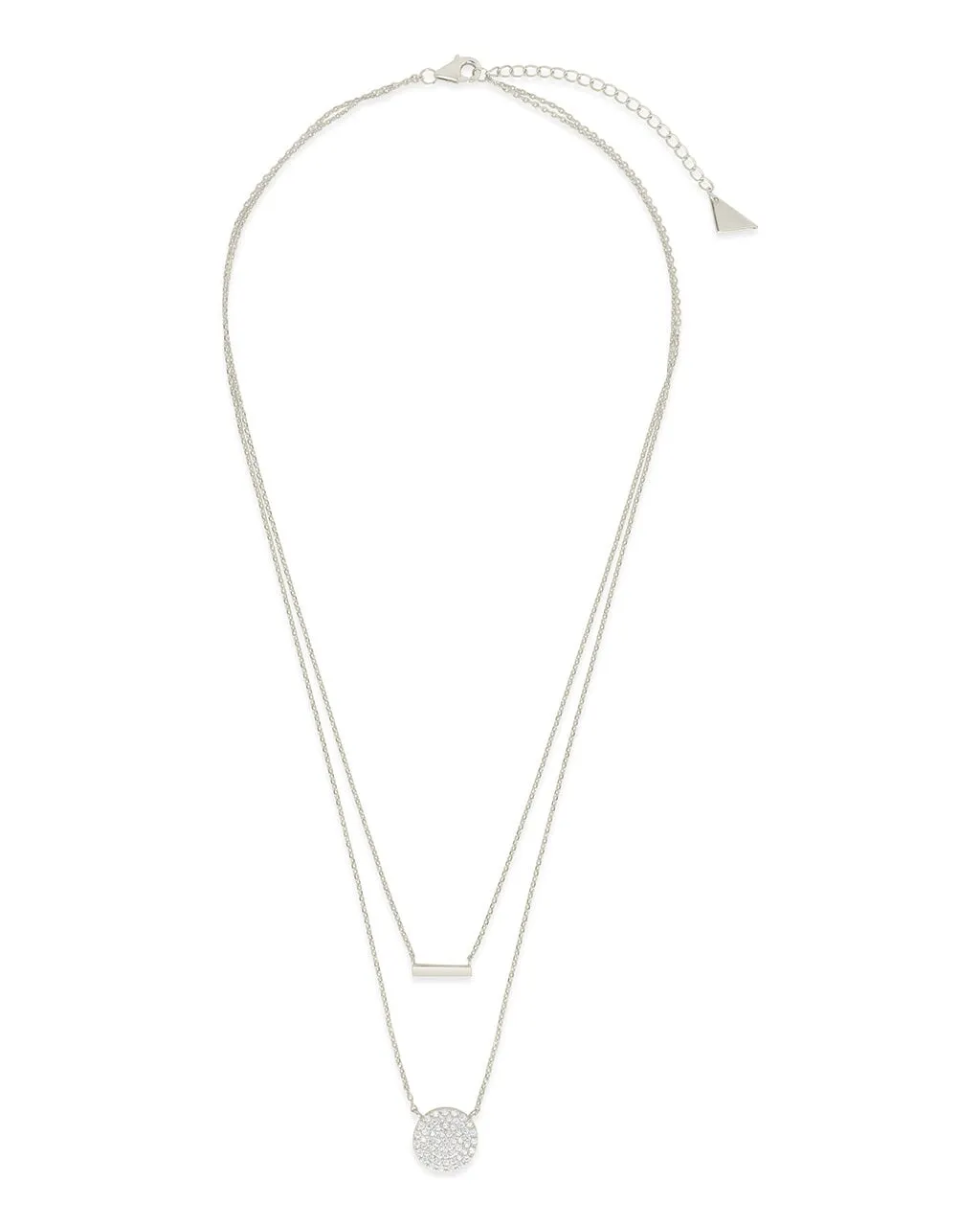 Vivian CZ Disk & Bar Layered Necklace