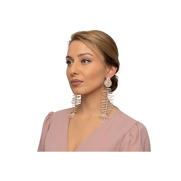 Vona Rhinestone Fishbone earrings (2 Colors)