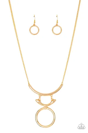 Walk Like an Egyptian Gold Paparazzi Necklace