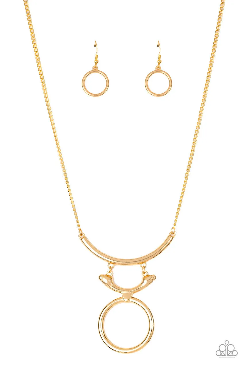 Walk Like an Egyptian Gold Paparazzi Necklace