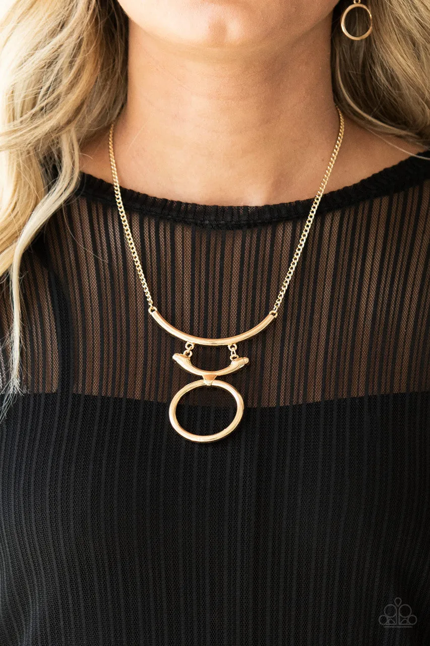 Walk Like an Egyptian Gold Paparazzi Necklace