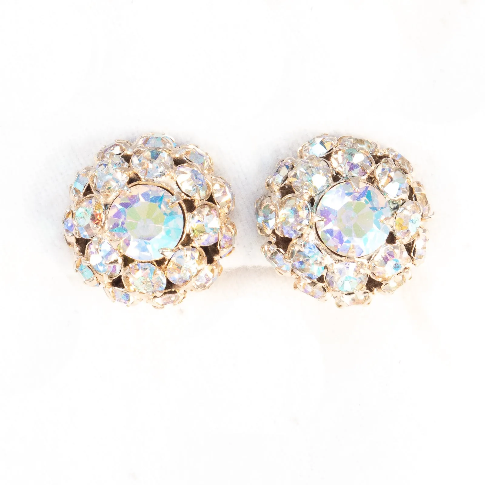 Weiss Aurora Borealis Rhinestone Earrings