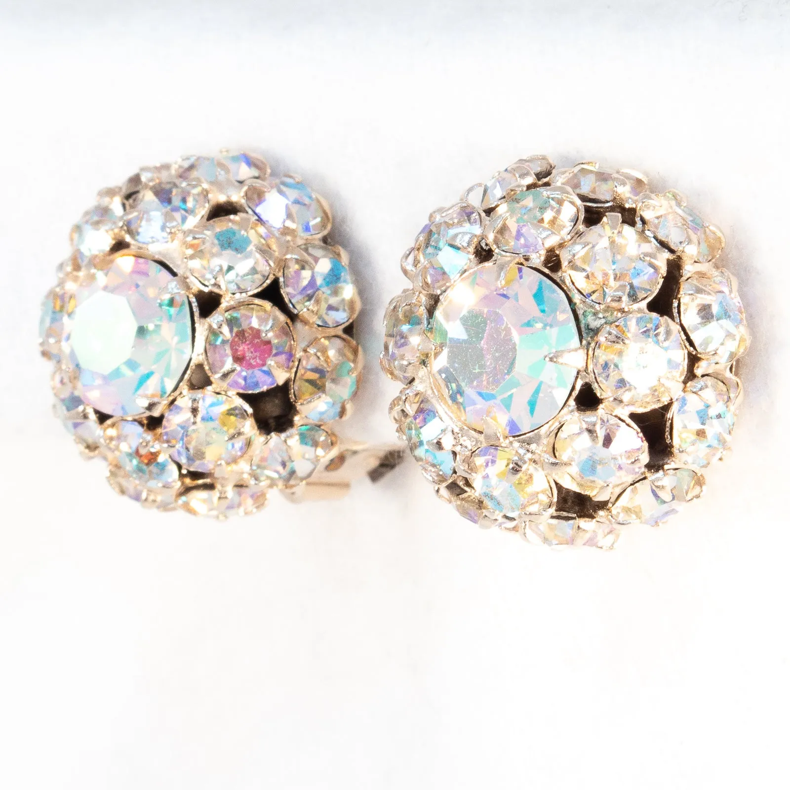 Weiss Aurora Borealis Rhinestone Earrings