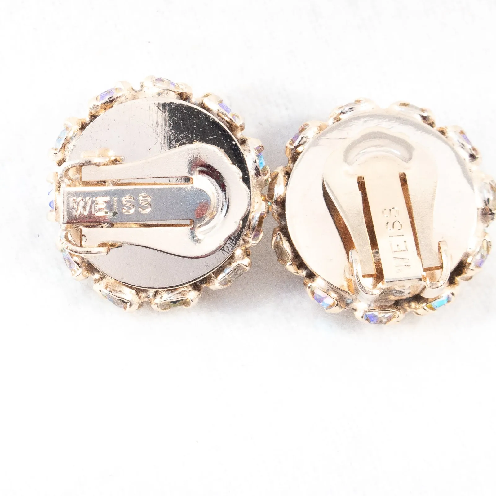 Weiss Aurora Borealis Rhinestone Earrings