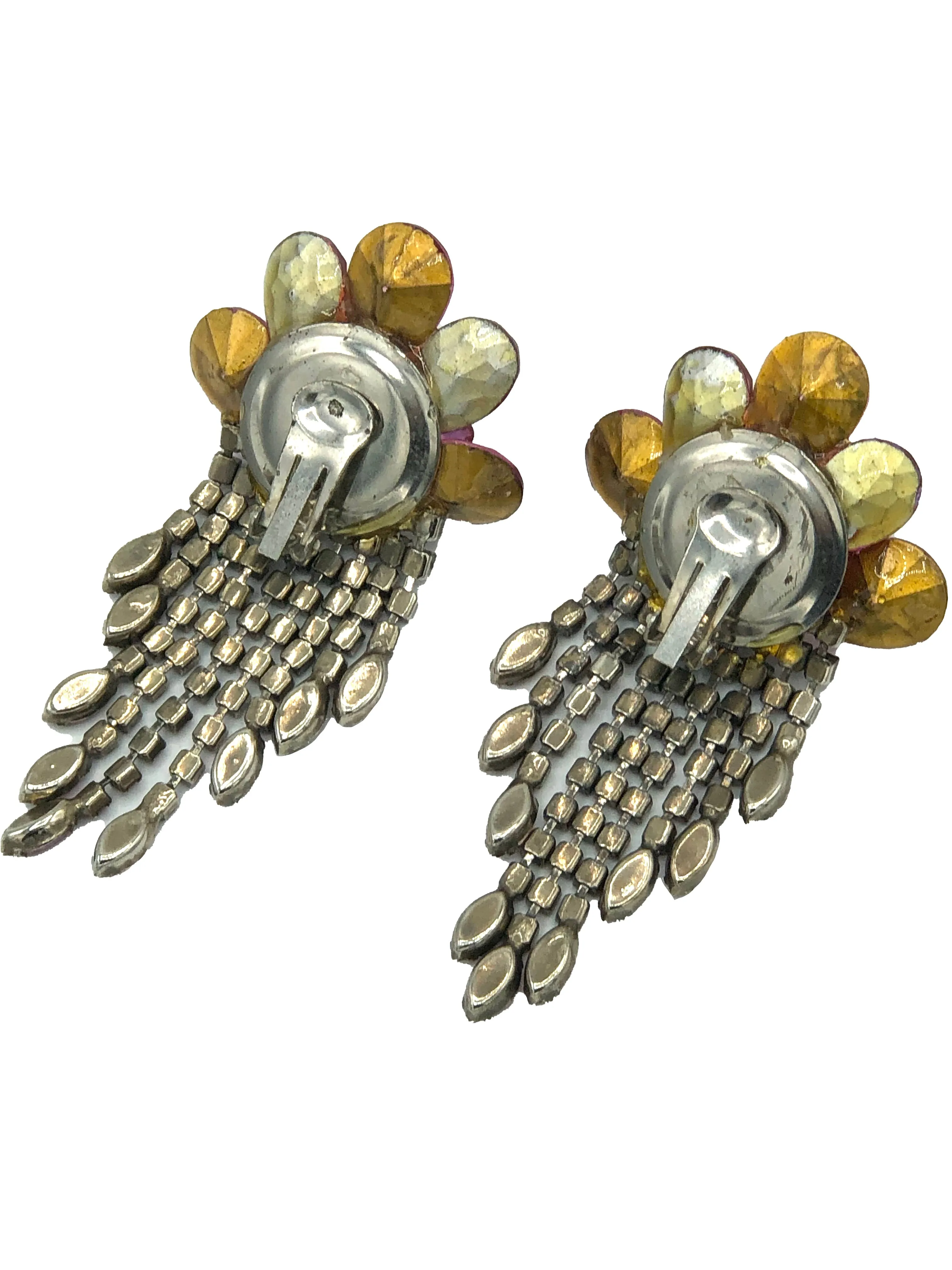 Wendy Gell Pink Glamour Girl  Massive Rhinestone Earrings