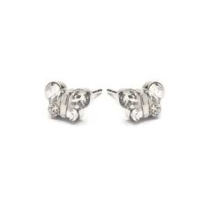 White Crystal Butterfly Earrings