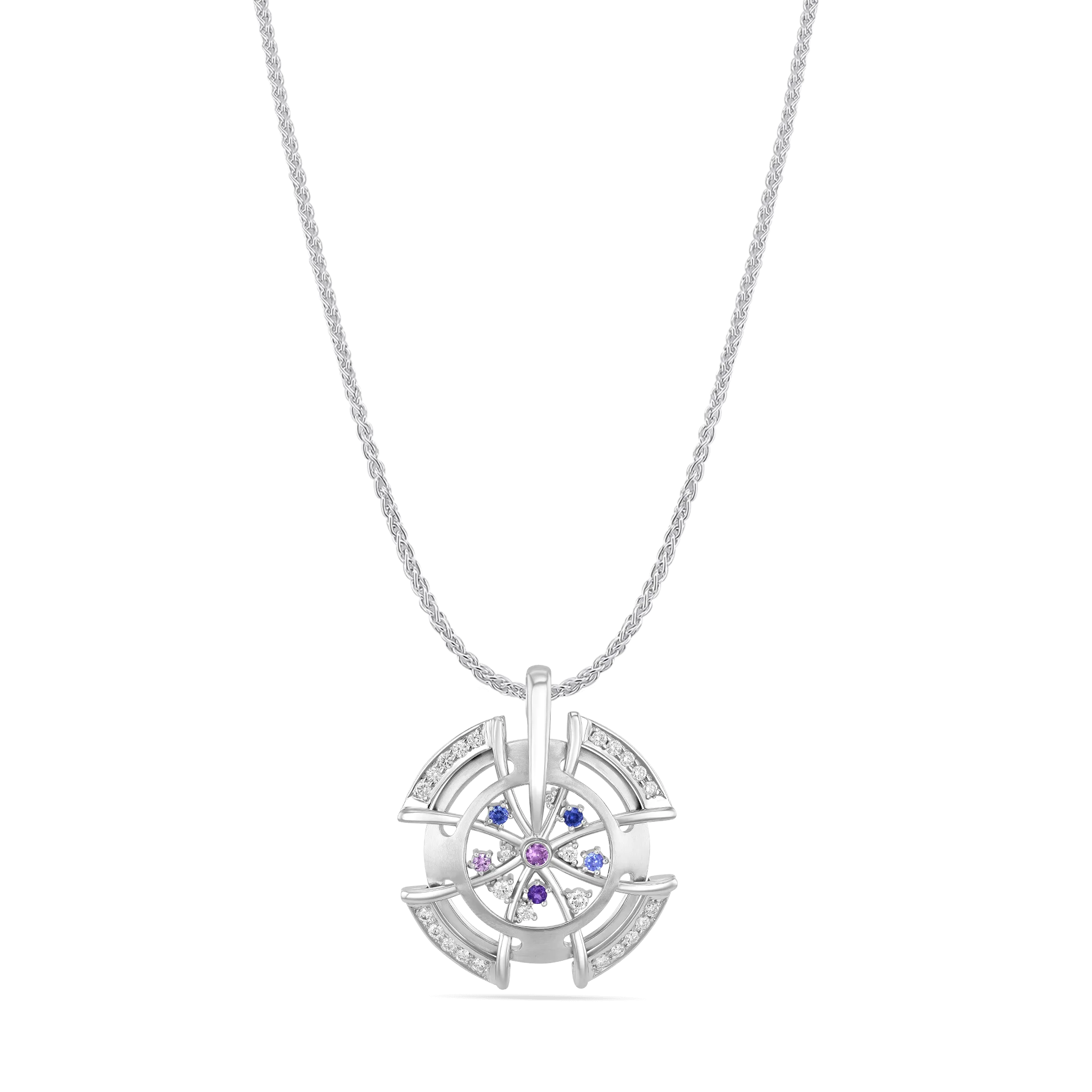 Windmill IV Diamond and Sapphire Pendant