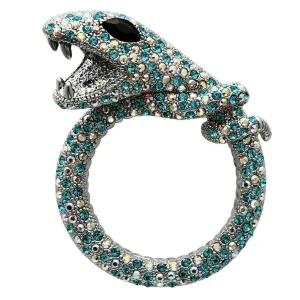Women's Brooches - Green Pit Viper Jeweled Brooch