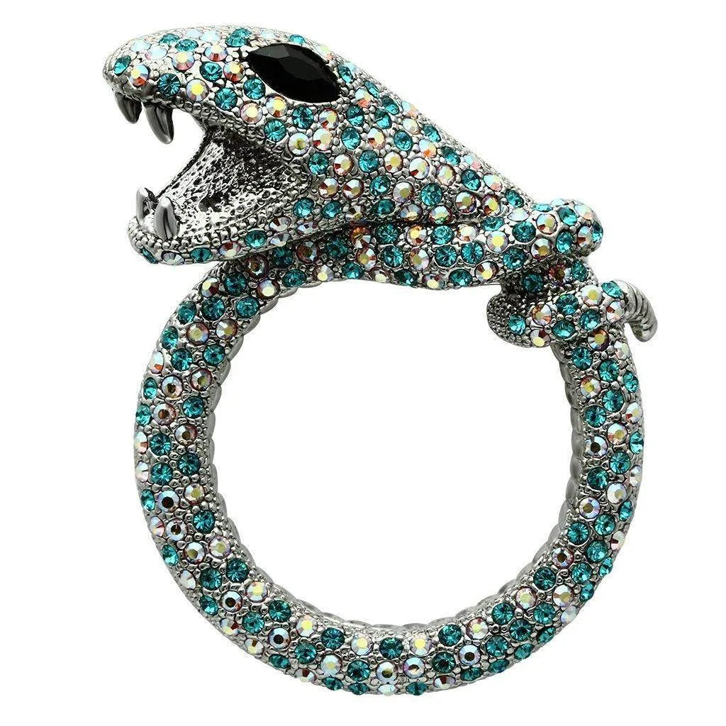 Women's Brooches - Green Pit Viper Jeweled Brooch