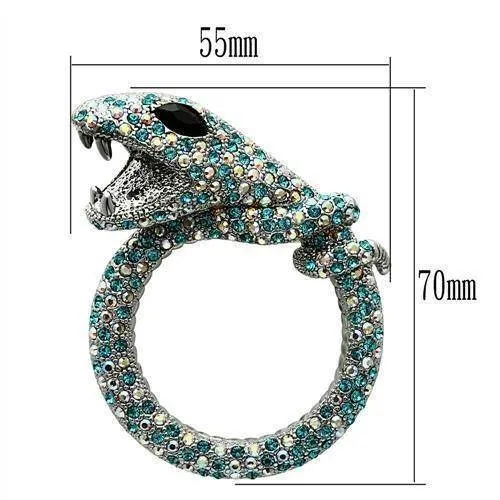 Women's Brooches - Green Pit Viper Jeweled Brooch