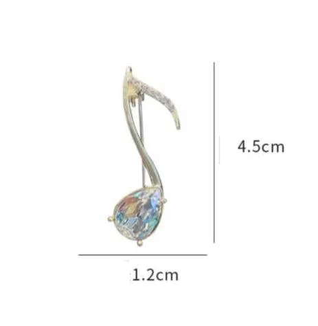 XSB145 - Crystal Musical Note Saree Brooch