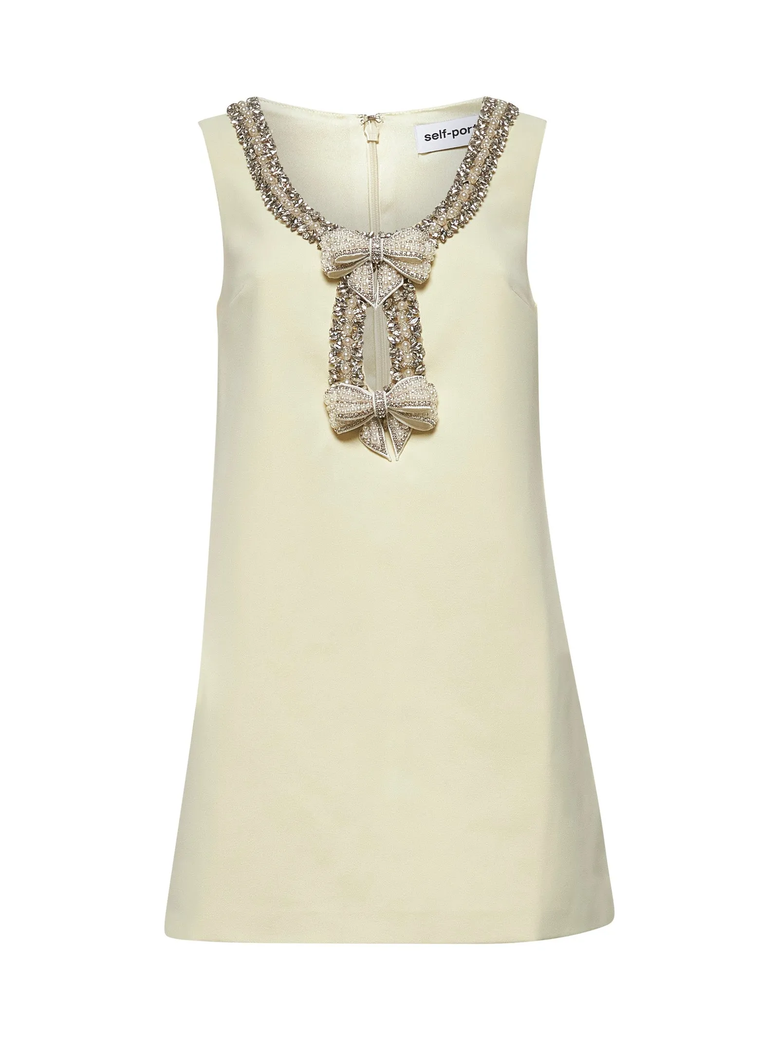 Yellow crepe bow mini dress