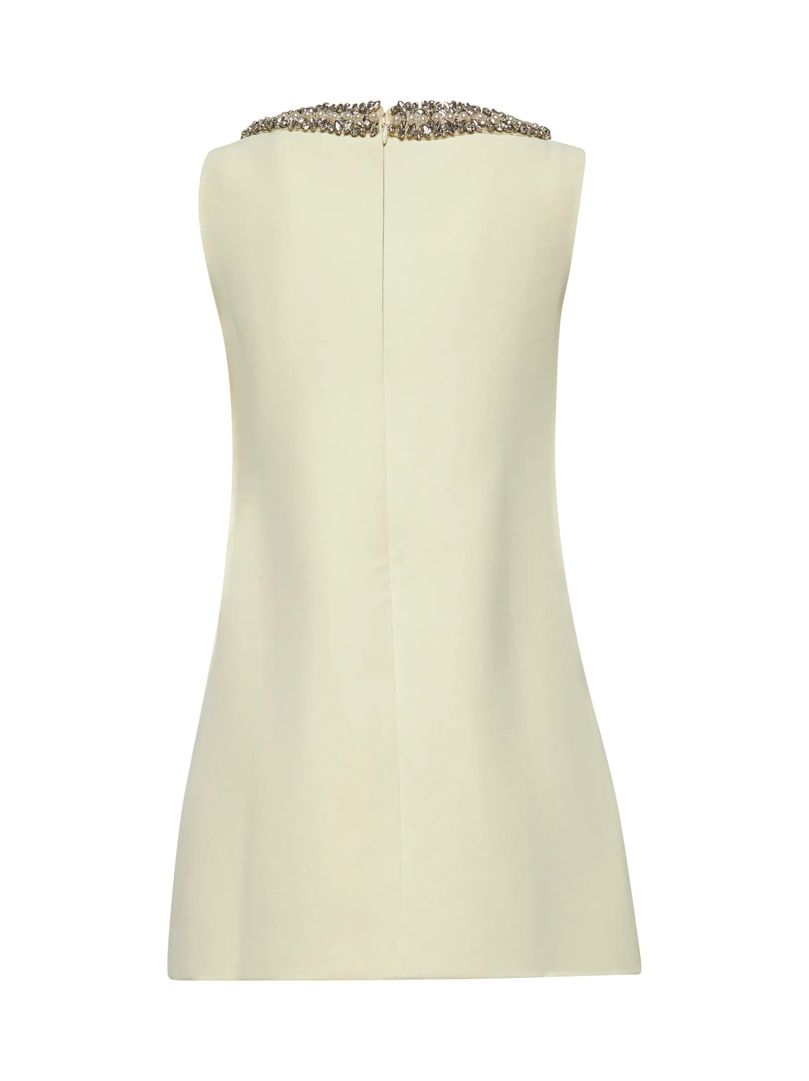 Yellow crepe bow mini dress