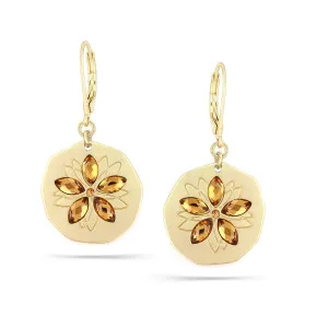 YELLOW CRYSTAL DROP FRENCH CLIP EARRINGS #252GD3501 (1C12/7A3)