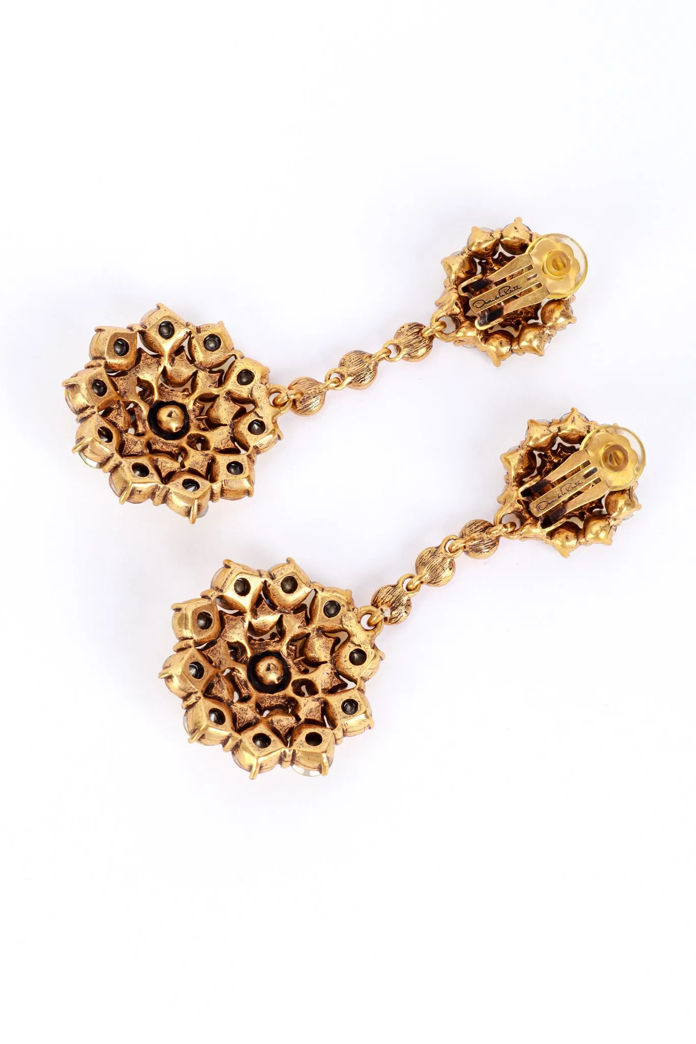 Yellows Crystal Flower Burst Drop Earrings