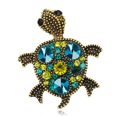 ZOSHI Tortoise With Glasses Shape Brooch Bright Enamel Esmalte Animal Clothing Accessories Women Brooches Hijab Pins Clips Gift